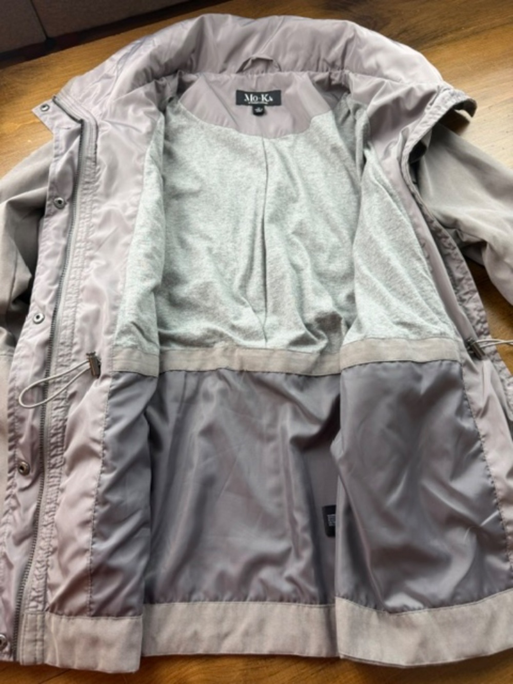 Mo-Ka by Santa Fe Apparel Lightweight Anorak Rain Jacket Grey Medium - Picture 5 of 12